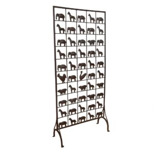 Frederick Weinberg Style Wrought Iron Animal Silhouette Screen / Room Divider