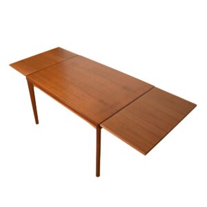 Apartment Sized Danish Modern Two-Tone Expanding Dining Table