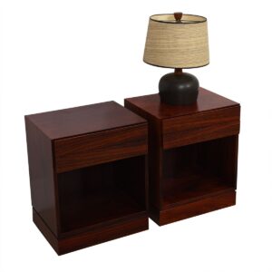 Pair of Danish Modern Rosewood Nightstands / Side Tables