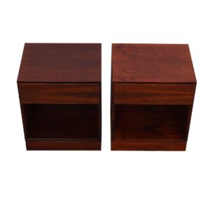 Pair of Danish Modern Rosewood Nightstands / Side Tables