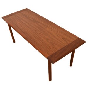 2-Tone Danish Teak Coffee Table w/ Edge Band Figuring
