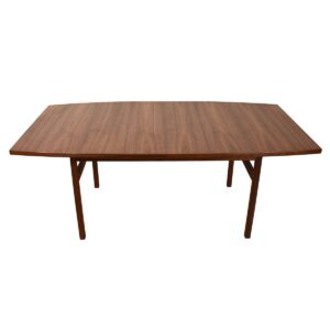 MCM Walnut Colossal Expanding Bowed Shaped Dining Table.