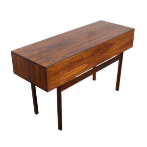 Petite Danish Modern Rosewood Split Drawer Desk.