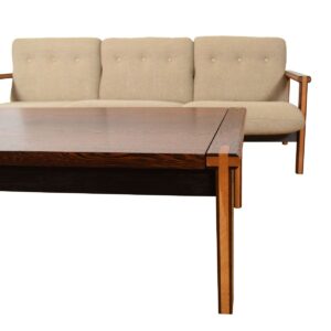Illum Wikkelso Danish Modern 2-Tone Wenge Wood 3-Seat Sofa