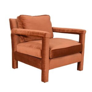 Copper Crushed Velvet Upholstered Club Chair