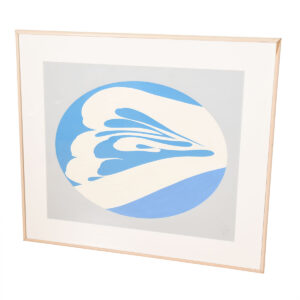Jack Youngerman Large Blue & White Lithograph / Silkscreen 1976