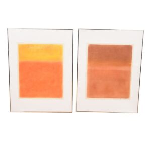 Pair of Orange Rothko-Style ‘Color Field’ Artwork by Alexis De Boeck, 1978