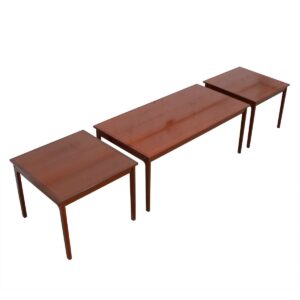 Danish Modern Rosewood Coffee Table & Pair of End Tables by Ole Wanscher