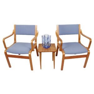 Pair of Bentwood Arm Chairs w. Blue Upholstery (from DC’s Embassy Denmark}