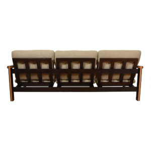 Illum Wikkelso Danish Modern 2-Tone Wenge Wood 3-Seat Sofa
