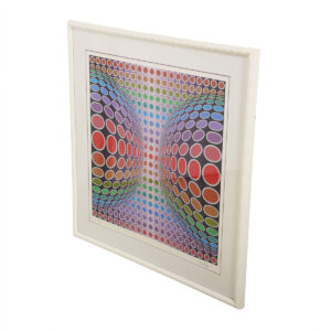 Vintage Victor Vasarely Modernist Geometric Op Artwork