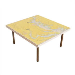 Vintage ‘Map’ Top Square Coffee Table Featuring the Chesapeake Bay