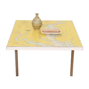 Vintage ‘Map’ Top Square Coffee Table Featuring the Chesapeake Bay
