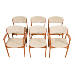 Set of 6 (2 Arm + 4 Side) Teak Dining Chairs by Erik Buch