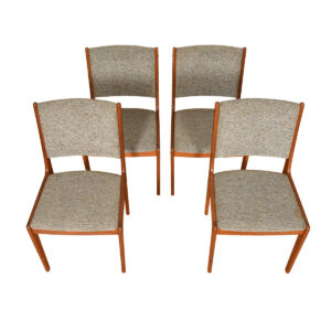Set of 4 Danish Modern Teak Upholstered Dining Chairs