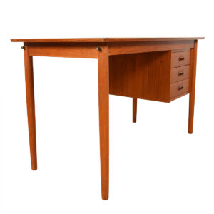 Danish Modern Teak Desk with L-to-R Movable Drawers