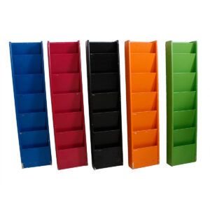 Set of 5 Multicolored Tall Hanging Magazine / File Organizers