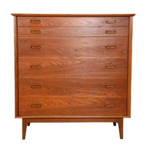 Danish Modern Teak 5-Drawer Tall Dresser