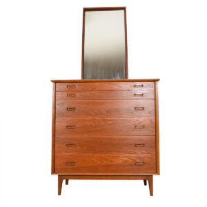Danish Modern Teak 5-Drawer Tall Dresser