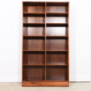 Danish Modern Rosewood Tall 42.5″ Adjustable Shelf Bookcase