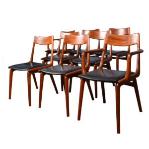 Set of 8 Danish Teak Alfred Christensen Boomerang Dining Chairs