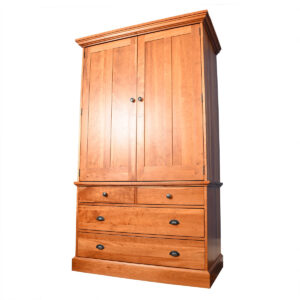 Solid Cherry Multifunctional Armoire / Bar / Tall Media Cabinet w/ Storage