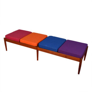 Povl Dinesen Danish Teak Coffee Table / Bench w/ Removable Cushions