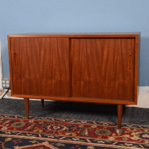 42″ Danish Teak Sliding Door Media Cabinet / Credenza