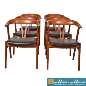 Torbjorn Afdal Rare Set of 6 Teak Dining Chairs