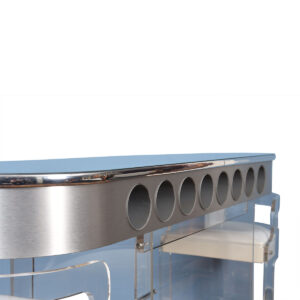 Lighted Lucite & Chrome Mid Century Modern Bar w/ 2 Tuck-Away Stools!