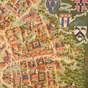 Vintage Harvard University Artist’s Campus Map