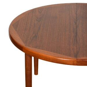 Round-to-Oval Danish Teak Dining Table w/ 2 Leaves