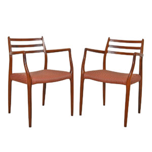 Set of 8 Niels Møller Rosewood Dining Chairs 2 Arm (Model #62) + 6 Side (Model #78)