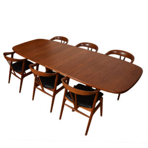 Danish Teak Rounded-Edge Expanding Dining Table