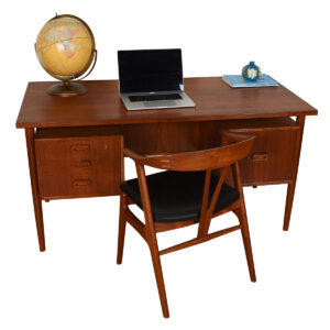 Mid-Sized Danish Teak Floating Top Desk