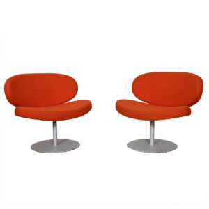 Pair Mid Century ‘Orange Slice’ Lounge Chairs