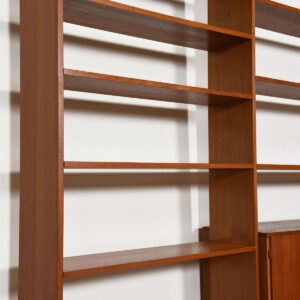 Danish Teak Bookcase Wall Unit w/ Adjustable Storage Cabinet