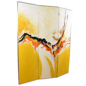 Mid Century Modern Abstract Large Painted Screen / Room Divider