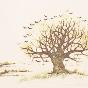 Original Etching ‘Autumn Day 28’ by Japanese Artist Kenji Ushiku