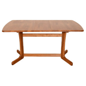 Apartment Sized Danish Teak Expanding Dining Table w/ Butterfly Leaf
