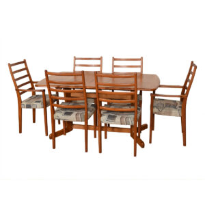Set of 6 (2 Arm + 4 Side) Danish Dining Chairs
