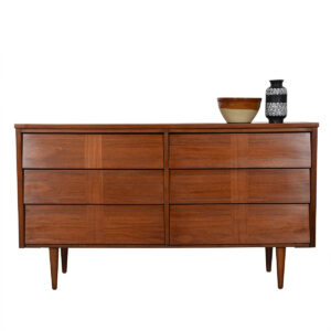 Mid Century Modern 54″ Walnut Dresser