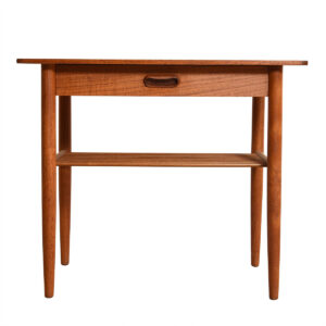 Teak Single Drawer Accent Table w/ Slatted Shelf