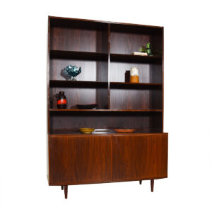 Danish Rosewood 2-Piece Bookcase / Display Cabinet