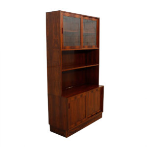 Condo Sized (42.5″) Danish Rosewood Storage Cabinet / Bookcase