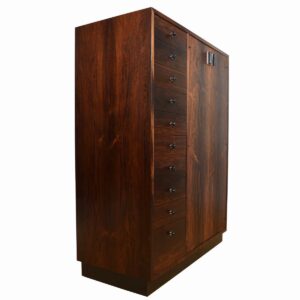 American Modernist Rosewood Tall Dresser / Gent’s Chest by Probber
