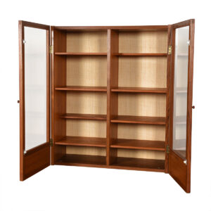 Danish Modern Teak Hanging Display Cabinet w/ Glass Doors