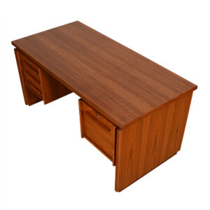 Danish Modern Teak Mid-Sized Floating Top Desk
