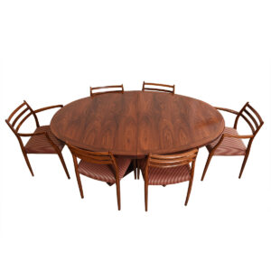 Danish Colossal Oval Rosewood Pedestal Expanding Dining Table