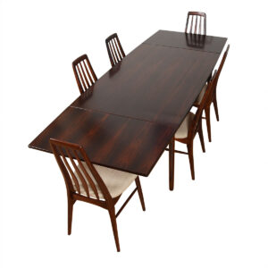Danish Modern Rosewood Rectangular Expanding Dining Table
